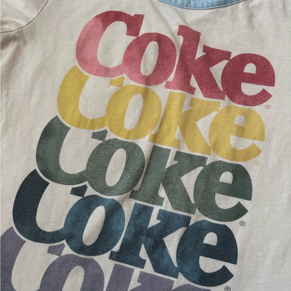 Coca Cola Women’s Graphic Tee with Colorful Coke Design - Picture 2 of 3